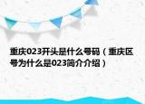 重庆023开头是什么号码（重庆区号为什么是023简介介绍）