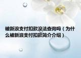 被新浪支付扣款没法查询吗（为什么被新浪支付扣款简介介绍）