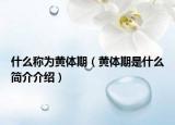 什么称为黄体期（黄体期是什么简介介绍）