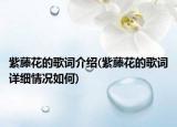 紫藤花的歌词介绍(紫藤花的歌词详细情况如何)