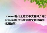 present是什么意思中文翻译介绍(present是什么意思中文翻译详细情况如何)
