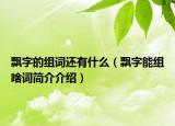 飘字的组词还有什么（飘字能组啥词简介介绍）