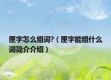 匣字怎么组词?（匣字能组什么词简介介绍）