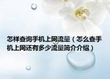 怎样查询手机上网流量（怎么查手机上网还有多少流量简介介绍）