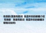 有首歌(里面有歌词  我喜欢你的眼睛介绍 有首歌   里面有歌词  我喜欢你的眼睛详细情况如何)
