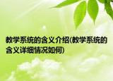 教学系统的含义介绍(教学系统的含义详细情况如何)