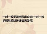 一对一教学课堂游戏介绍(一对一教学课堂游戏详细情况如何)