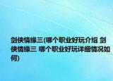 剑侠情缘三(哪个职业好玩介绍 剑侠情缘三 哪个职业好玩详细情况如何)