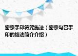 密宗手印符咒施法（密宗勾召手印的结法简介介绍）