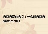 自尊自爱的含义（什么叫自尊自爱简介介绍）