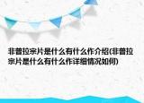 非普拉宗片是什么有什么作介绍(非普拉宗片是什么有什么作详细情况如何)
