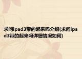 求问ipad3带的起来吗介绍(求问ipad3带的起来吗详细情况如何)