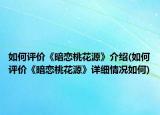 如何评价《暗恋桃花源》介绍(如何评价《暗恋桃花源》详细情况如何)