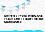有什么类似《王者荣耀》的MOBA游戏介绍(有什么类似《王者荣耀》的MOBA游戏详细情况如何)