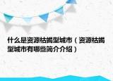 什么是资源枯竭型城市（资源枯竭型城市有哪些简介介绍）