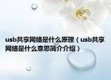 usb共享网络是什么原理（usb共享网络是什么意思简介介绍）