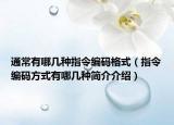 通常有哪几种指令编码格式（指令编码方式有哪几种简介介绍）