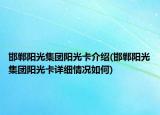 邯郸阳光集团阳光卡介绍(邯郸阳光集团阳光卡详细情况如何)