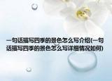 一句话描写四季的景色怎么写介绍(一句话描写四季的景色怎么写详细情况如何)