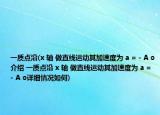 一质点沿(x 轴 做直线运动其加速度为 a = - A o介绍 一质点沿 x 轴 做直线运动其加速度为 a = - A o详细情况如何)