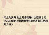 天上九头鸟,地上湖北佬是什么意思（天上九头鸟地上湖北佬什么意思不如江西简介介绍）