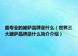 最专业的披萨品牌是什么（世界三大披萨品牌是什么简介介绍）