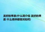 美好的早晨(什么词介绍 美好的早晨 什么词详细情况如何)