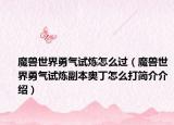 魔兽世界勇气试炼怎么过（魔兽世界勇气试炼副本奥丁怎么打简介介绍）