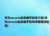 华为nova2s是低端手机吗介绍(华为nova2s是低端手机吗详细情况如何)