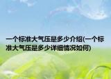一个标准大气压是多少介绍(一个标准大气压是多少详细情况如何)