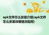 apk文件怎么安装介绍(apk文件怎么安装详细情况如何)