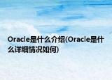 Oracle是什么介绍(Oracle是什么详细情况如何)