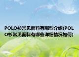 POLO衫常见面料有哪些介绍(POLO衫常见面料有哪些详细情况如何)