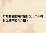 广州有名的特产是什么（广州有什么特产简介介绍）
