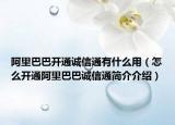 阿里巴巴开通诚信通有什么用（怎么开通阿里巴巴诚信通简介介绍）