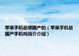 苹果手机是哪国产的（苹果手机是国产手机吗简介介绍）