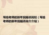 写给老师的新年祝福语简短（写给老师的新年祝福语简介介绍）