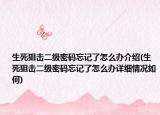 生死狙击二级密码忘记了怎么办介绍(生死狙击二级密码忘记了怎么办详细情况如何)