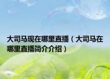 大司马现在哪里直播（大司马在哪里直播简介介绍）