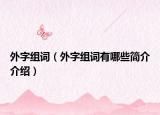 外字组词（外字组词有哪些简介介绍）
