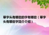 草字头有哪些的字有哪些（草字头有哪些字简介介绍）