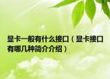 显卡一般有什么接口（显卡接口有哪几种简介介绍）
