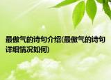 最傲气的诗句介绍(最傲气的诗句详细情况如何)