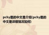 pchy是的中文是介绍(pchy是的中文是详细情况如何)