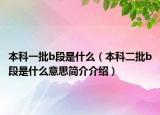 本科一批b段是什么（本科二批b段是什么意思简介介绍）