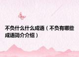 不负什么什么成语（不负有哪些成语简介介绍）
