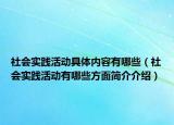 社会实践活动具体内容有哪些（社会实践活动有哪些方面简介介绍）