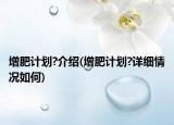 增肥计划?介绍(增肥计划?详细情况如何)