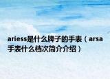 ariess是什么牌子的手表（arsa手表什么档次简介介绍）