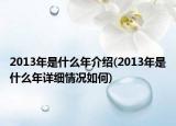 2013年是什么年介绍(2013年是什么年详细情况如何)